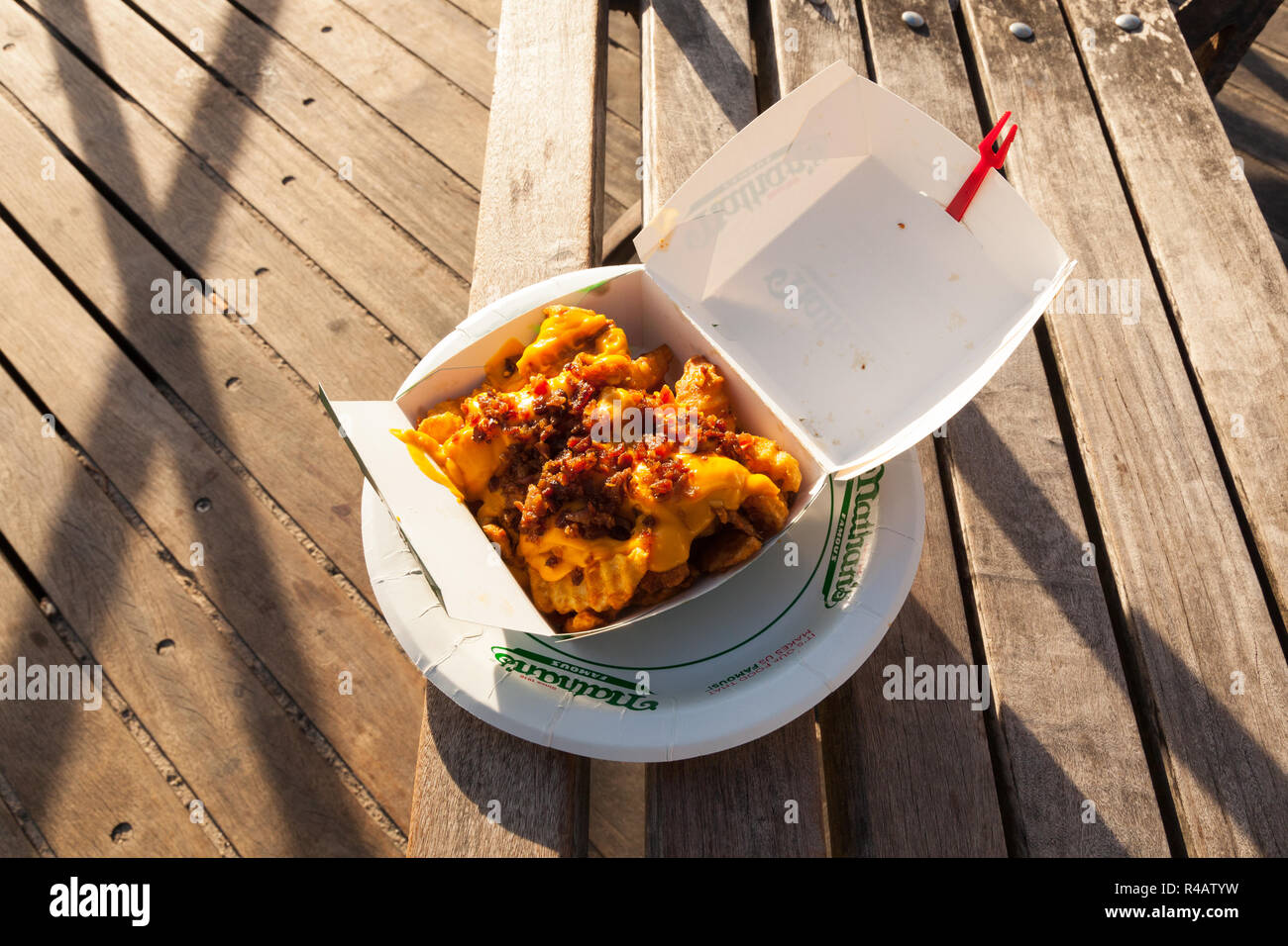 Chili cheese chips at Nathans Coney Island, Brooklyn,New York, United