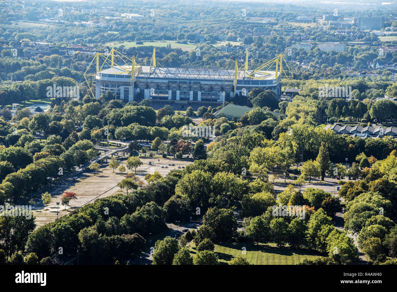 Signal Iduna Park, BVB, soccer stadium, Dortmund, Ruhr district, North Rhine-Westphalia, Germany Stock Photo