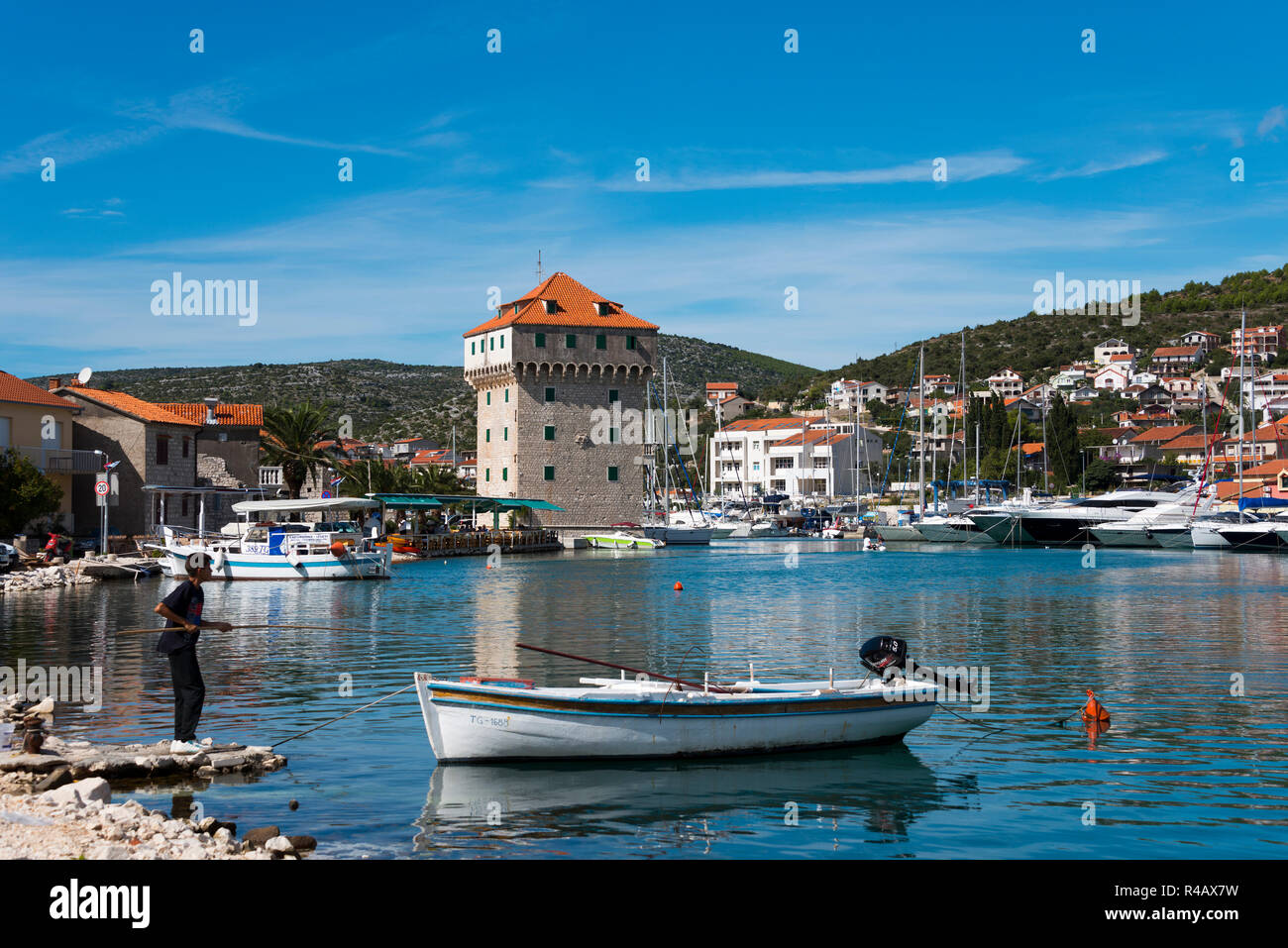 Harbour, Marina, Dalmatia, Croatia Stock Photo
