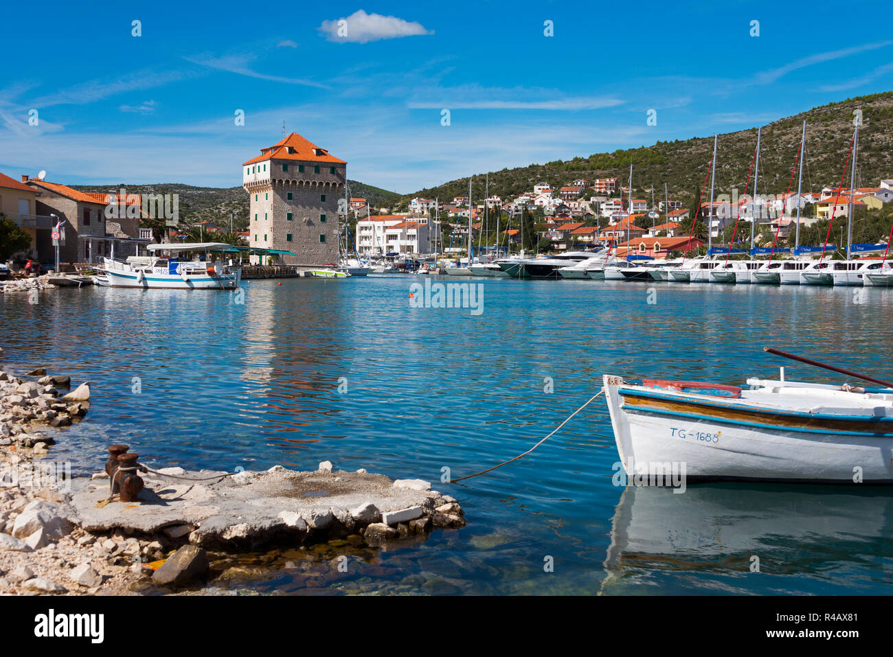 Harbour, Marina, Dalmatia, Croatia Stock Photo
