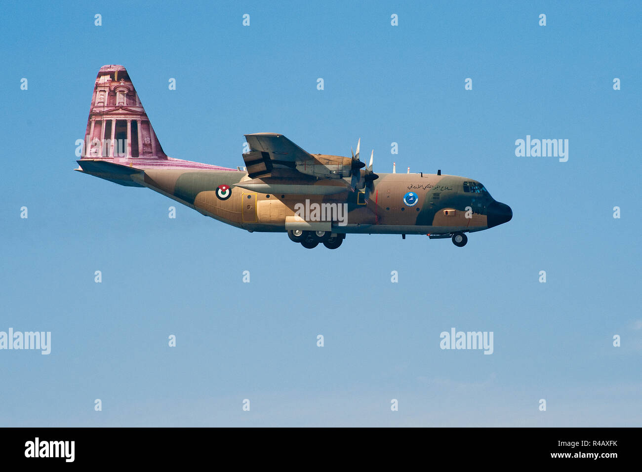 C-130 Hercules, military airplane, Royal Jordanian Navy, airshow, transportation airplane, Aqaba, Jordan, Asia Stock Photo