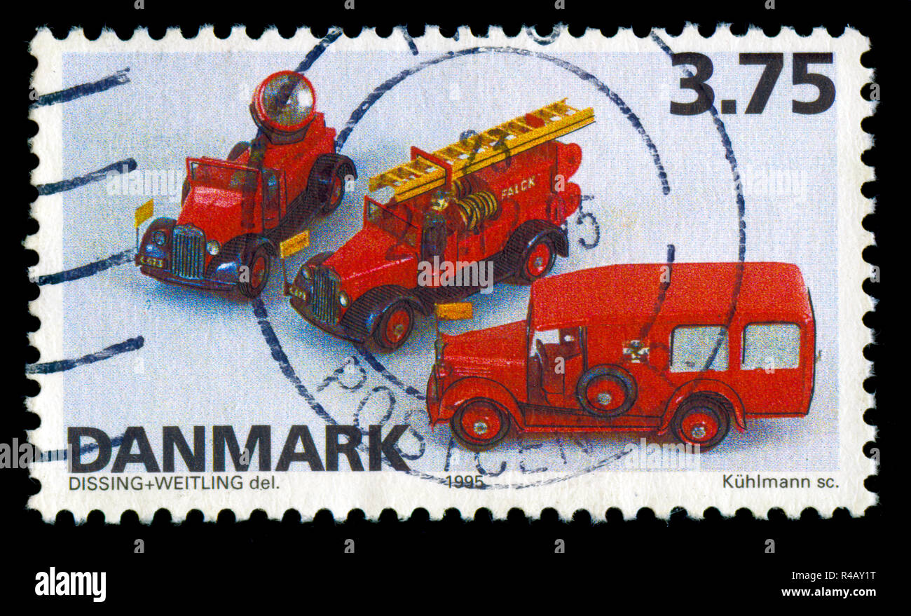 Postmarked stamp from Denmark in the Danish Toys series issued in 1995 Stock Photo