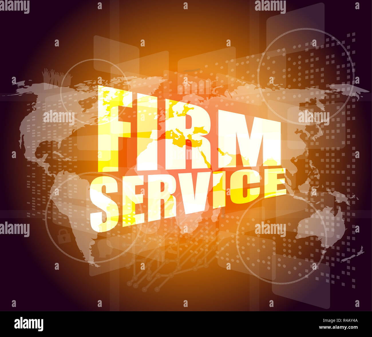 firm service words on digital touch screen interface Stock Photo