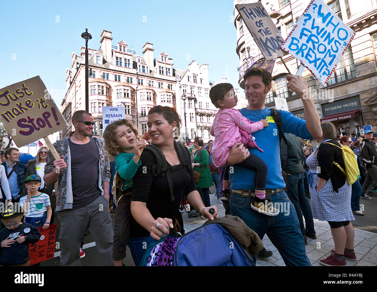 People's Vote Campaign march: Hundreds of thousands attend London Pro-EU Anti-Brexit Oct 2018 protest Stock Photo