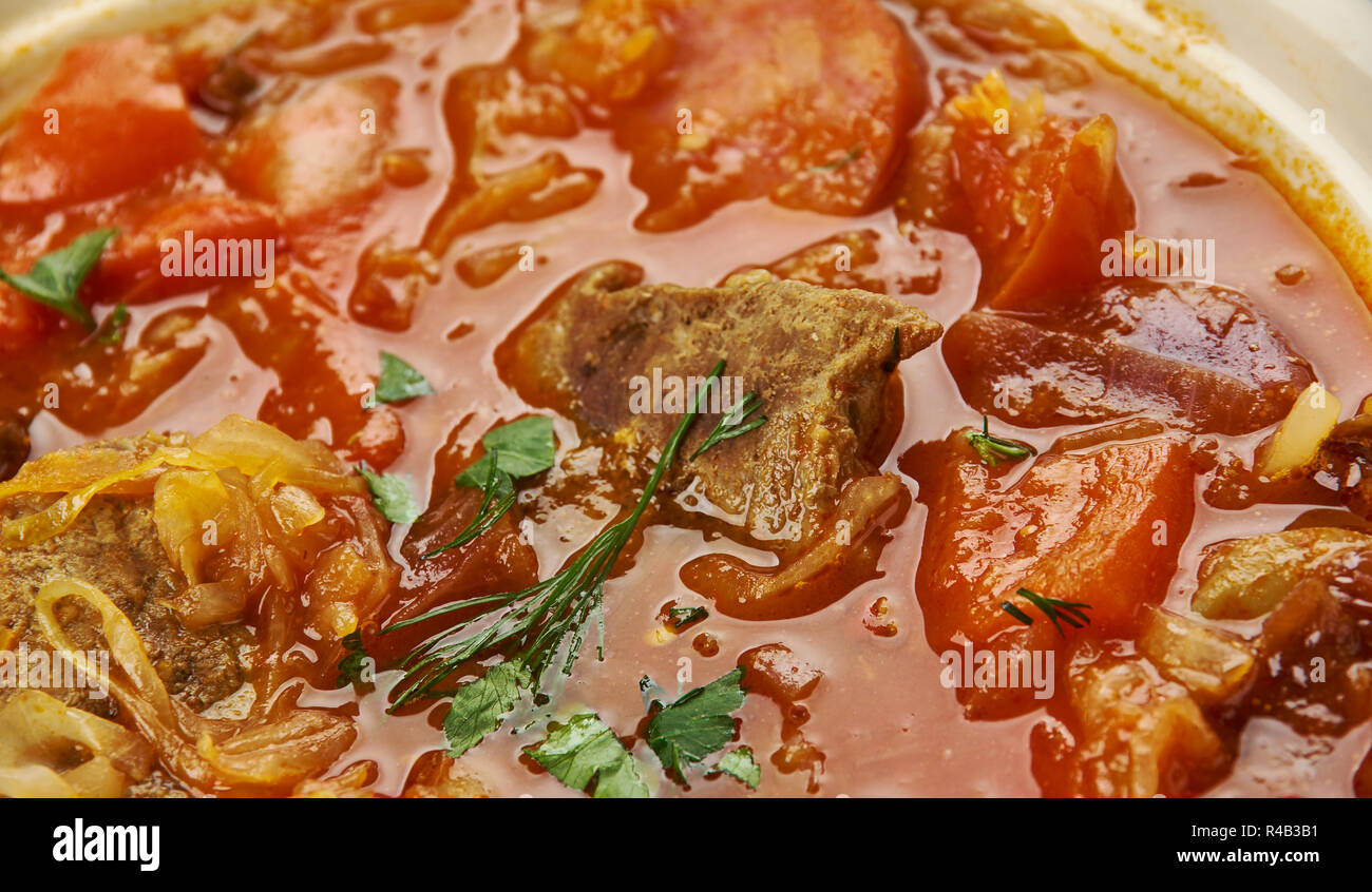 Szekelygulyas , Hungarian Goulash with Pork and Sauerkraut, Hungarian