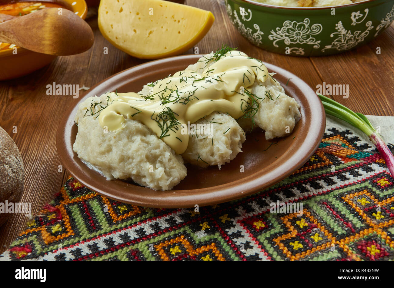 Cepelinai,stuffed potato dumplings, Lithuanian cuisine, Baltic