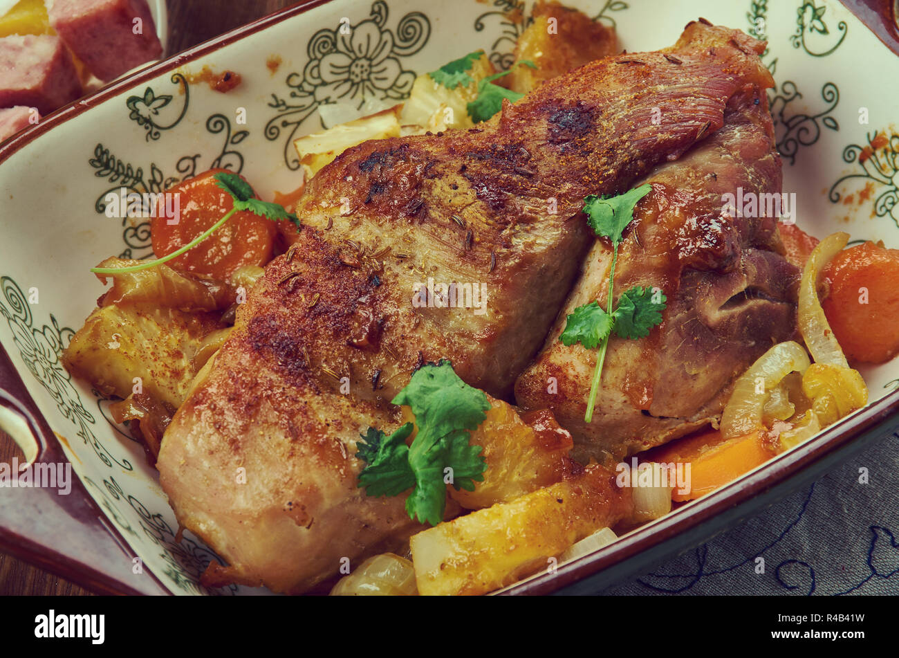 Rosvopaisti, roast meat cooked in a cooking pit., Finnish cuisine