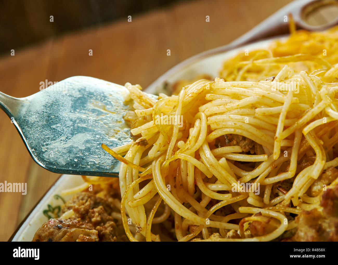 One Pot Taco Spaghetti Combine Spaghetti With All Of Your Favorite Ground Beef Taco Flavors Stock Photo Alamy