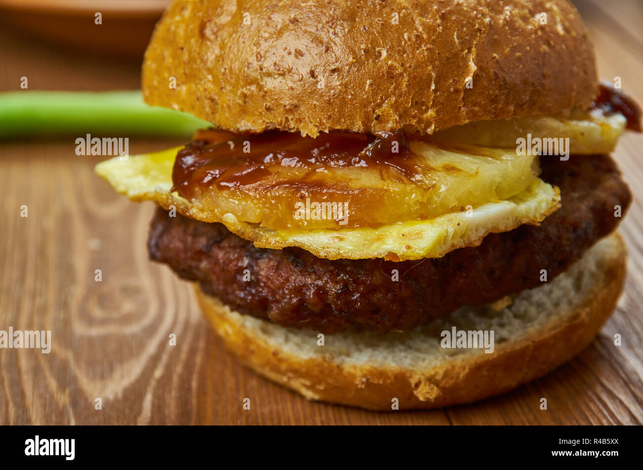 Bacon Hawaiian Turkey Burgers pepper jack cheese Stock Photo Alamy