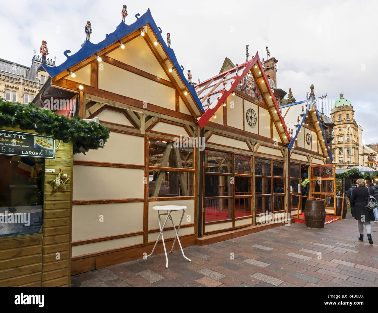 The merry Monk Bier Bar at Glasgow Christmas Market at St Enoch Square Glasgow Scotland UK Stock Photo