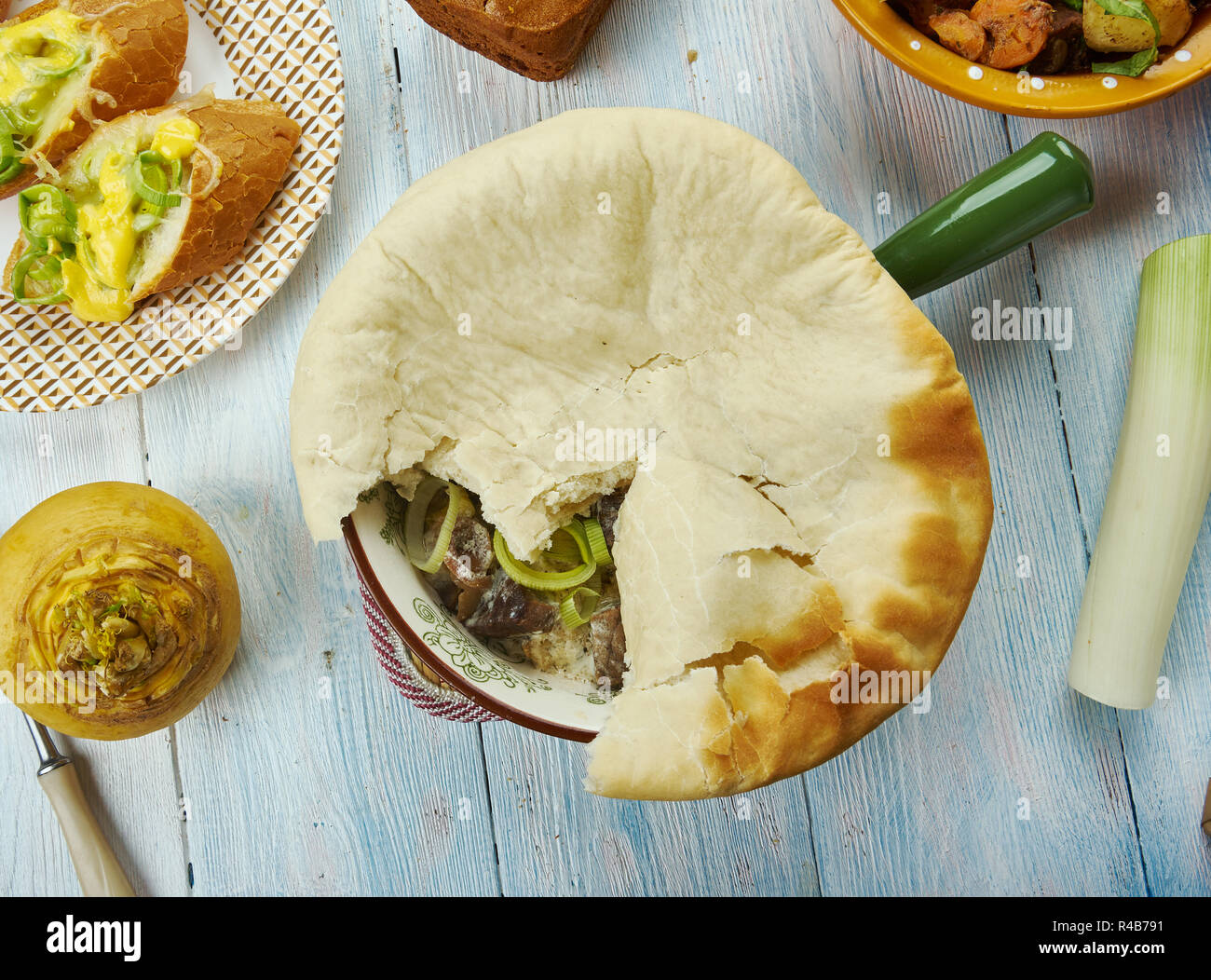 Beef, Leek, and Mushroom Pie, Welsh, cuisine, British Traditional
