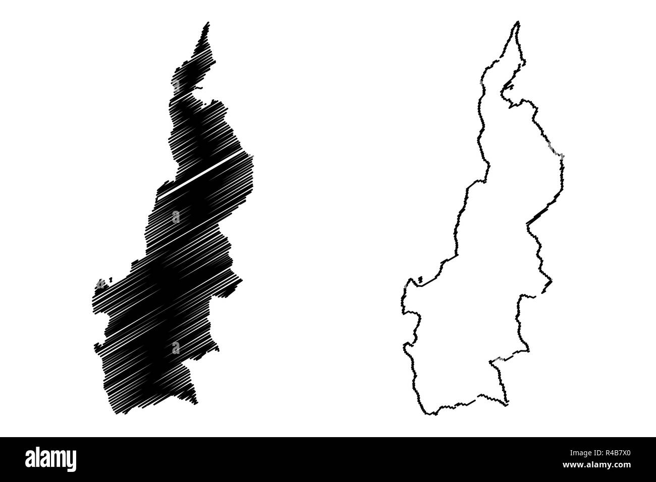 West Sulawesi (Subdivisions of Indonesia, Provinces of Indonesia) map vector illustration, scribble sketch Sulawesi Barat map Stock Vector