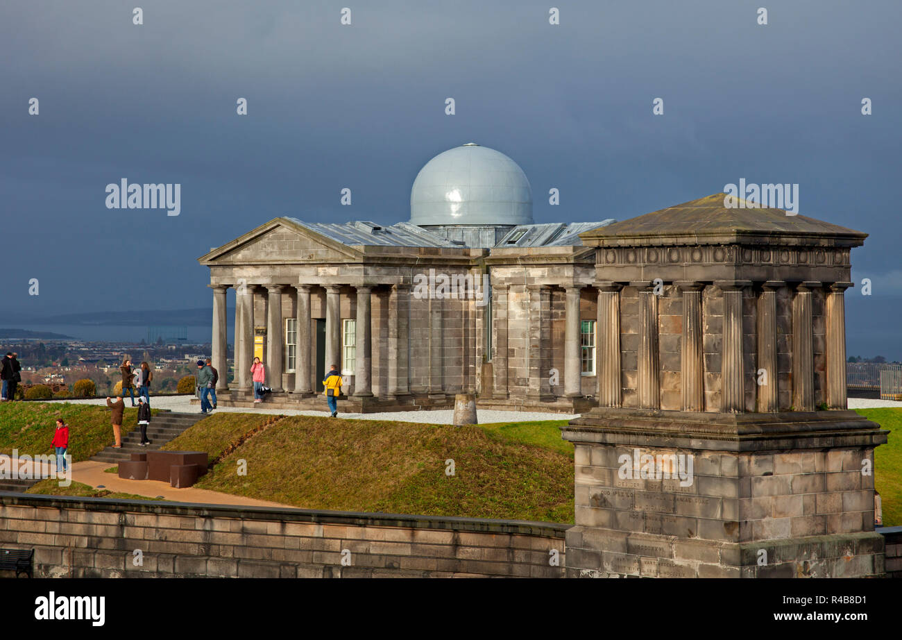 City Observatory, Calton Hill Edinburgh, Scotland, UK. Opened 24 Nov. 2018 with new art gallery and restaurant providing panoramic views Stock Photo
