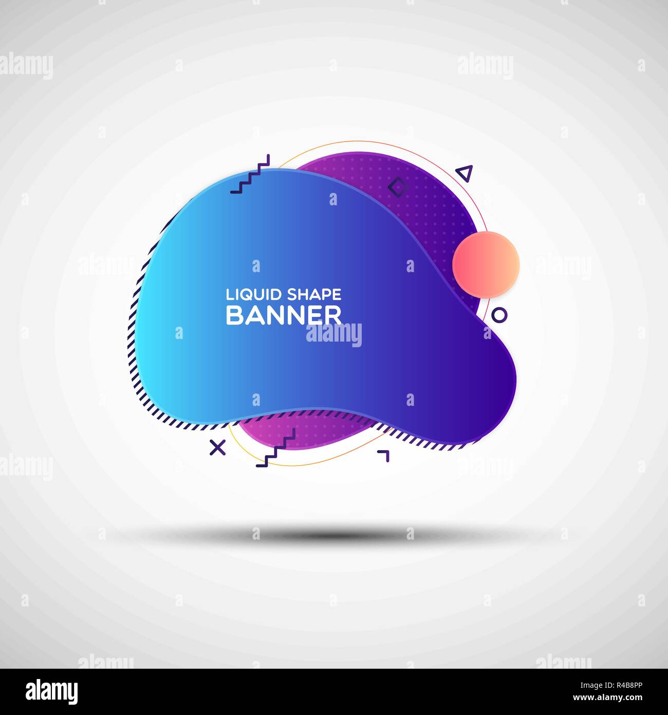 Modern liquid shape gradient sale banner. Vector illustration of abstract colorful fluid banner made of different simple shapes for your design Stock Vector