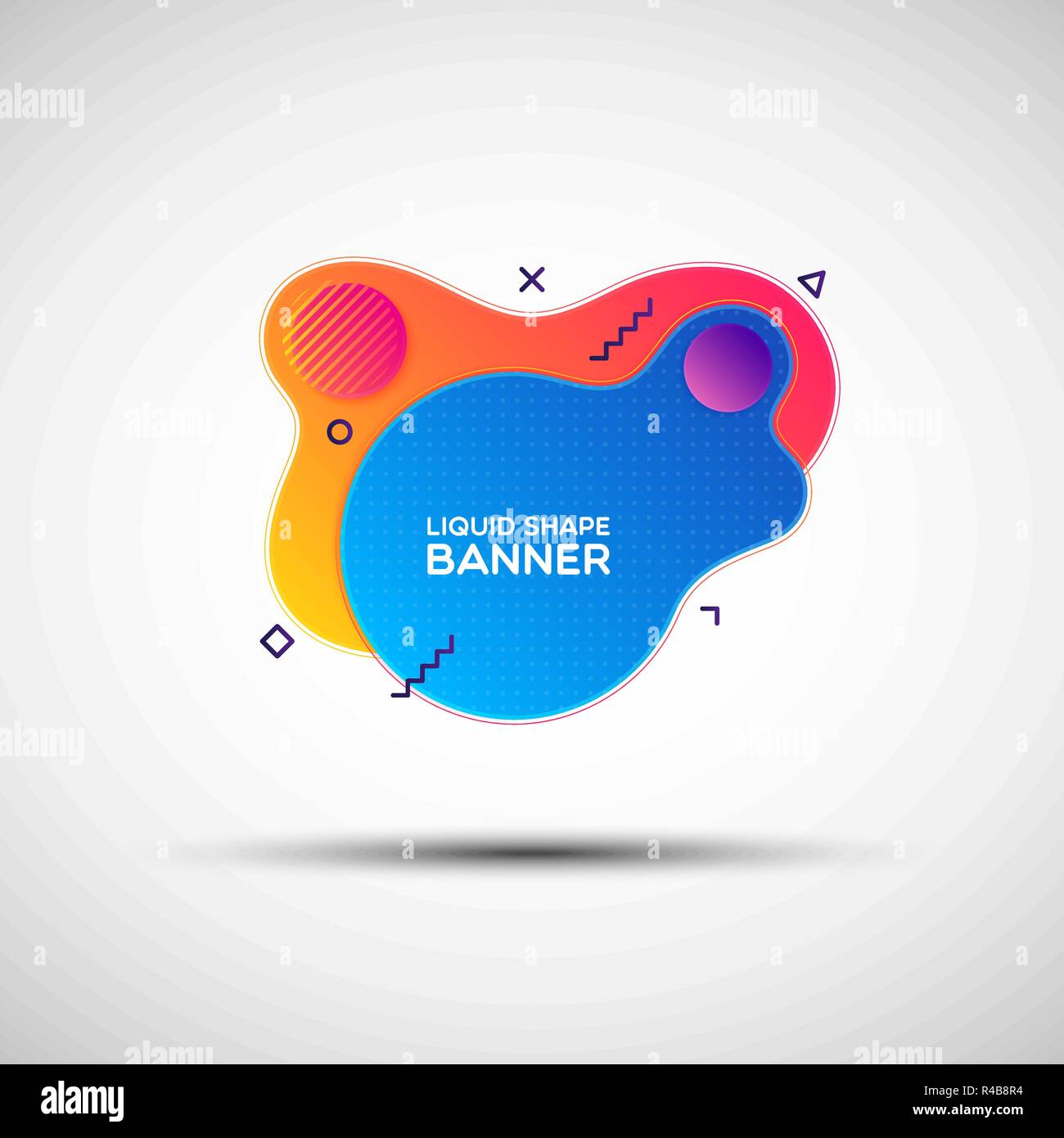 Modern liquid shape gradient sale banner. Vector illustration of abstract colorful fluid banner made of different simple shapes for your design Stock Vector
