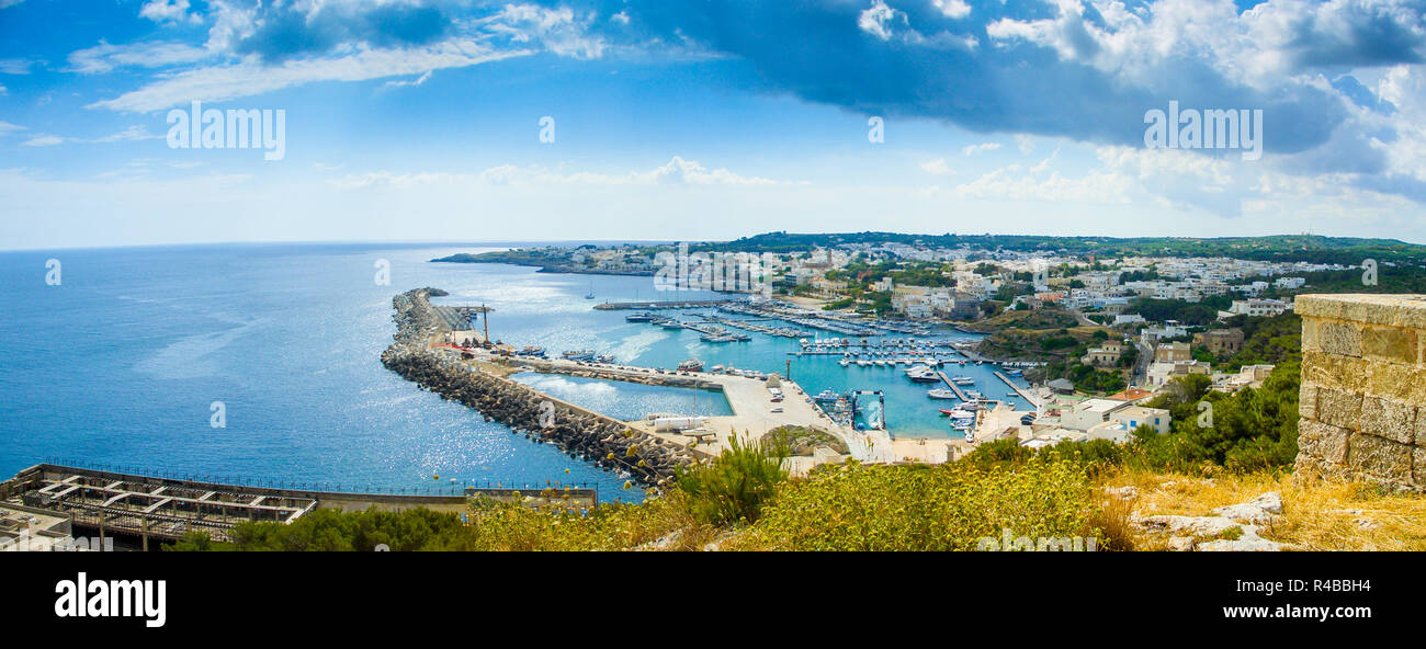 Panoramic view of Santa Maria di Leuca, Marina di Leuca and Punta Ristola, Apulia, Italy Stock Photo