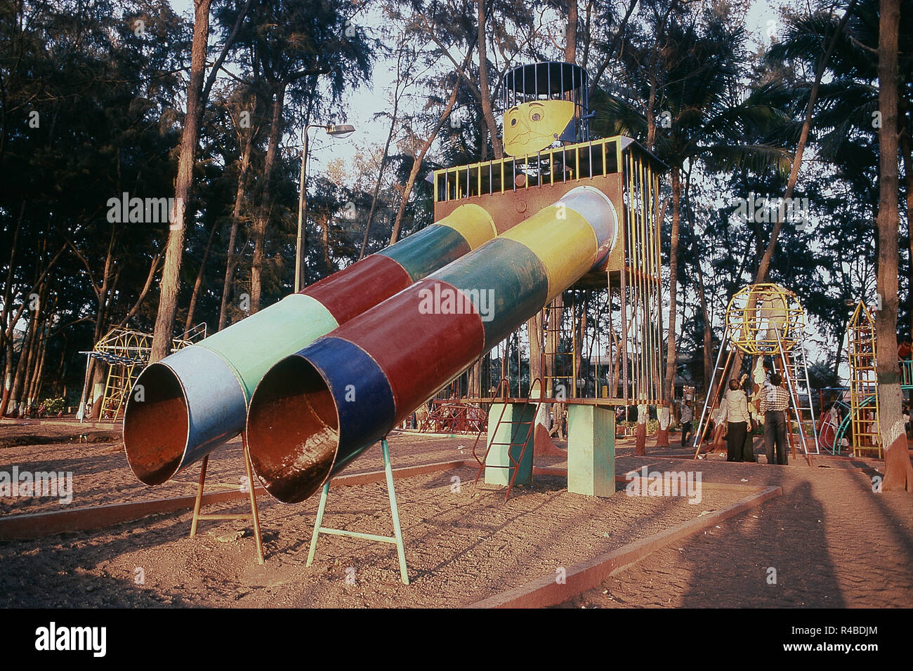 Tube Slide at Devka amusement park, Nani Daman, India, Asia Stock Photo