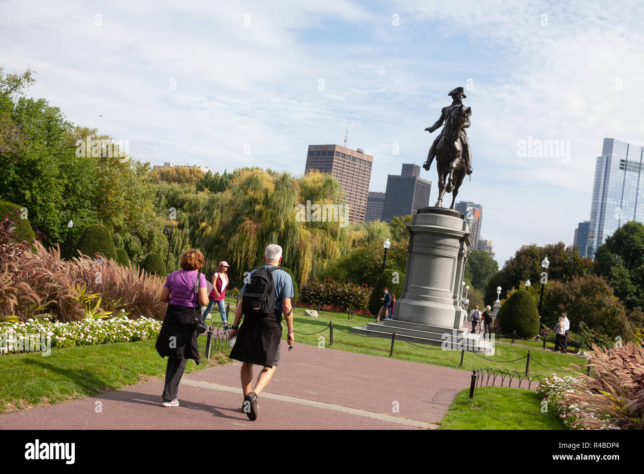 The Washington statue at Boston Public Gardens, Boston, MA, USA