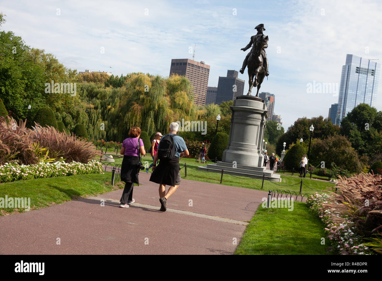 The Washington statue at Boston Public Gardens, Boston, MA, USA