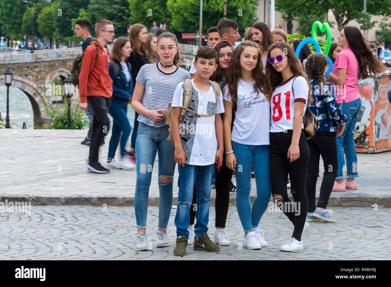 Group Of Young People Having Fun Prizren Kosovo Stock Photo Alamy