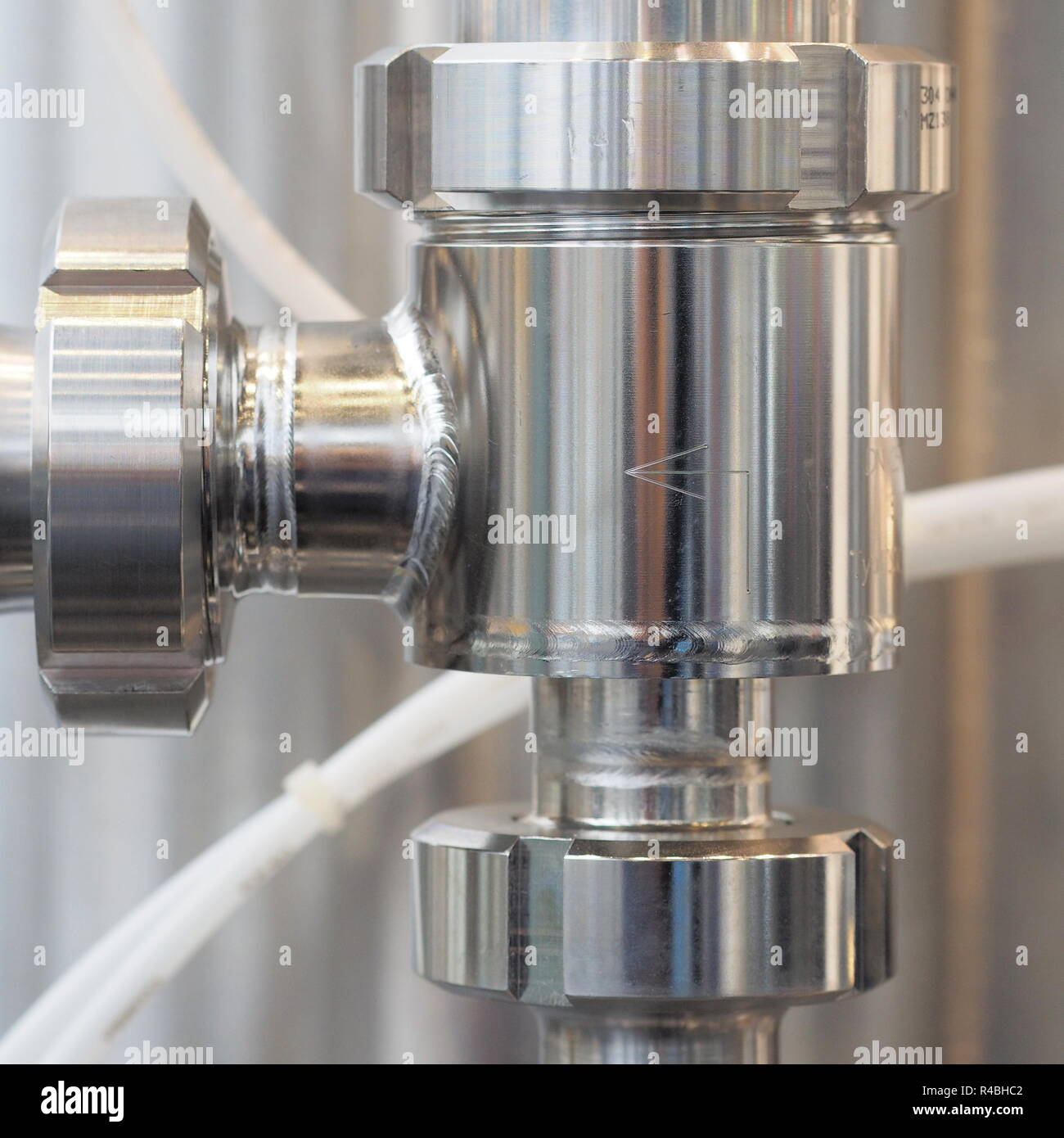 Industrial stainless steel pipework hires stock photography and images