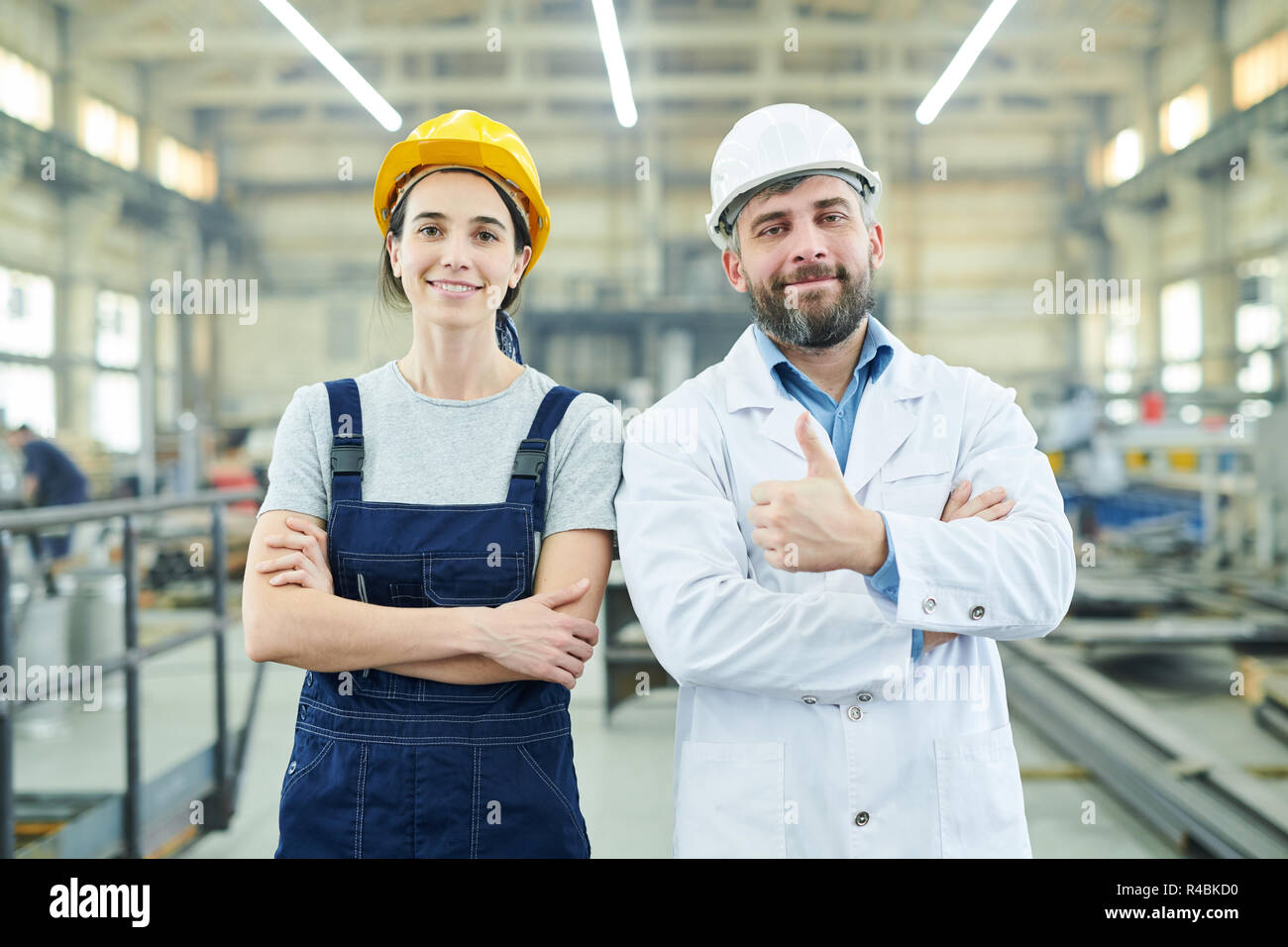 happy industrial workers