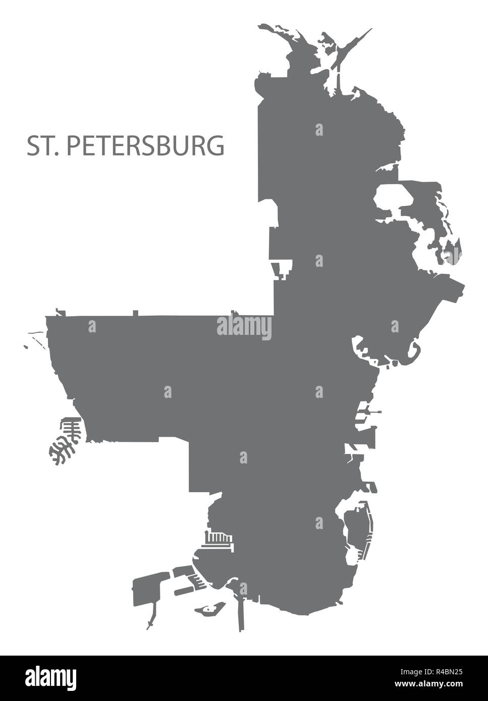 St. Petersburg Florida city map grey illustration silhouette shape Stock  Vector Image \u0026 Art - Alamy, image size:967x1390