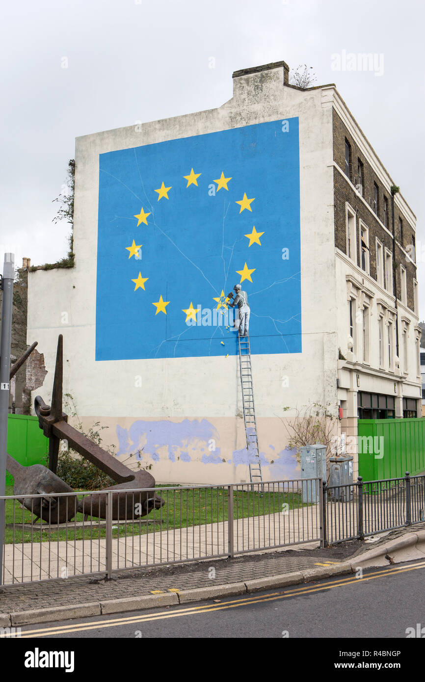 Banksy Brexit Mural In Dover Stock Photo Alamy