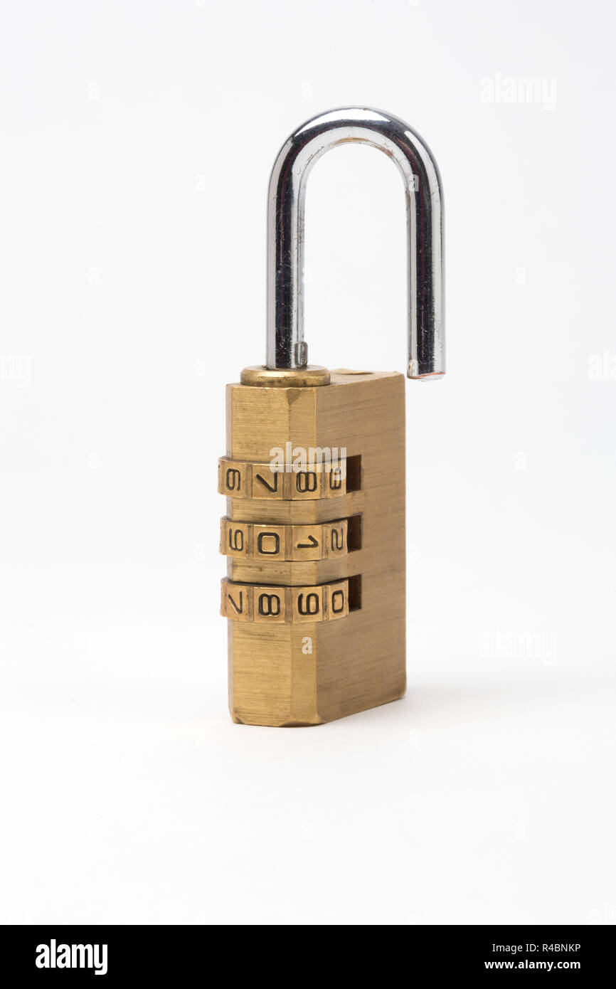 Brass combination padlock Stock Photo Alamy