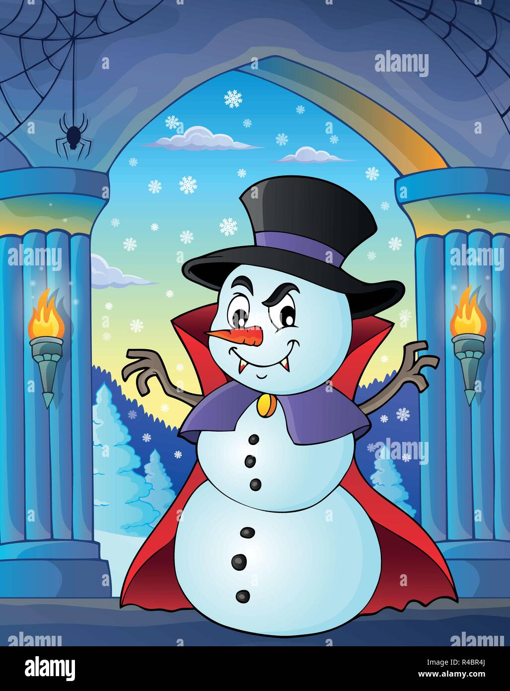 Vampire snowman theme image 3 - eps10 vector illustration. Stock Vector