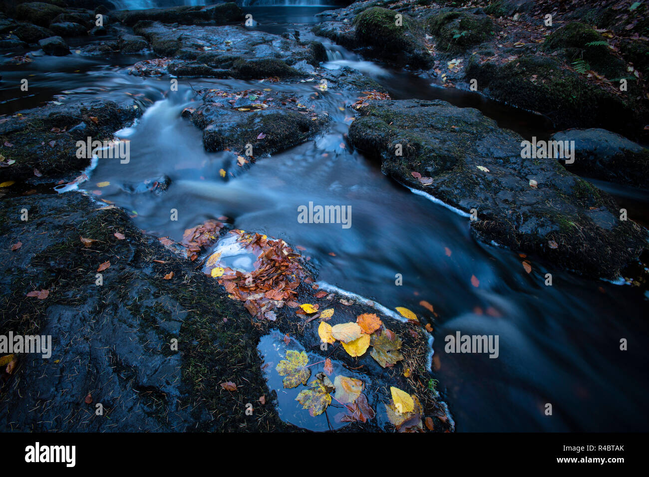 Waterfall at Glenariff Forest Park Glens of Antrim Stock Photo