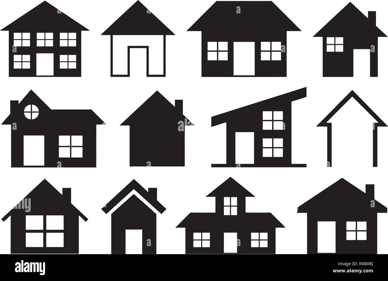 Set of different houses isolated on white Stock Vector Image & Art - Alamy