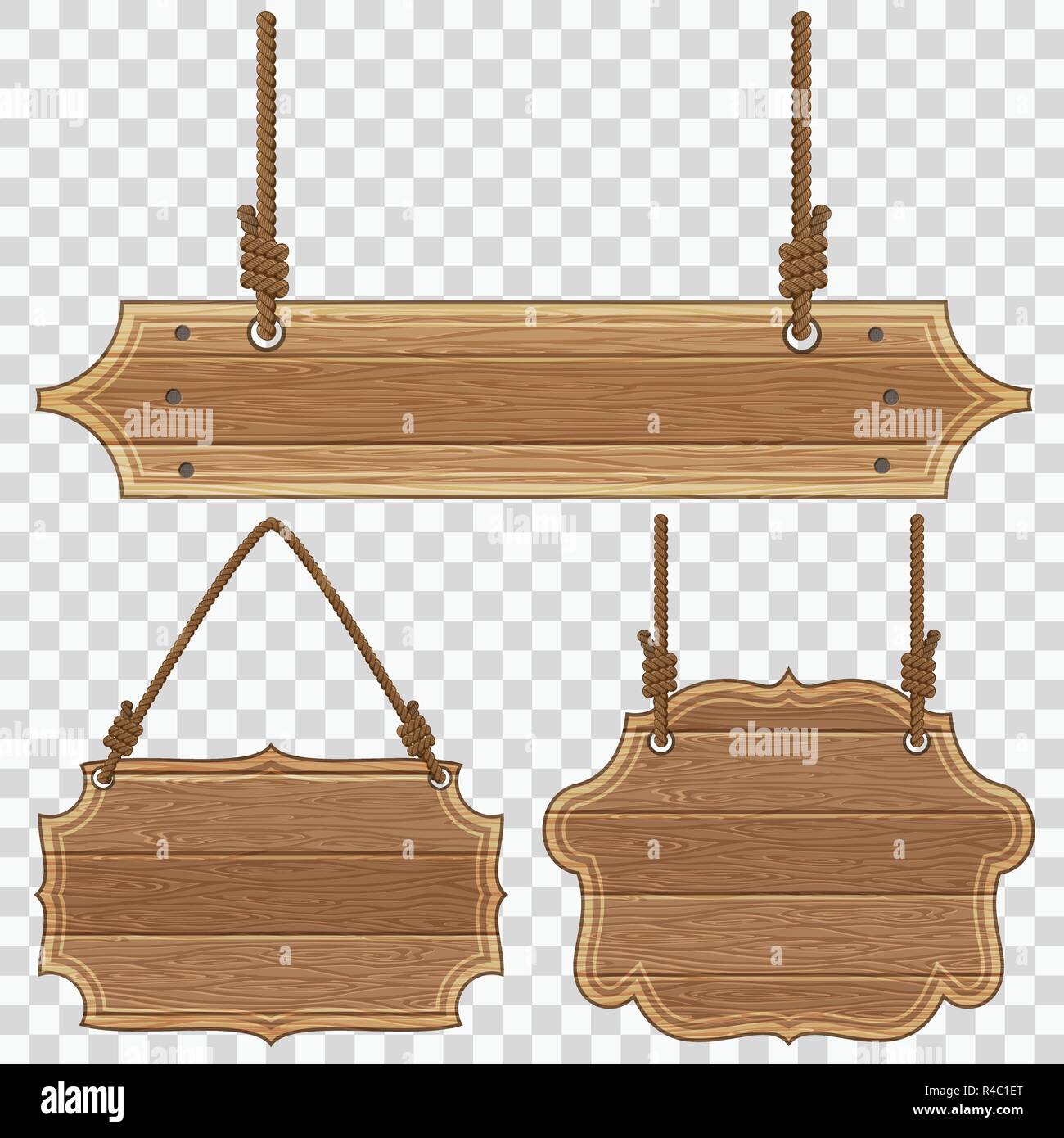 Wooden Board Frames Stock Vector