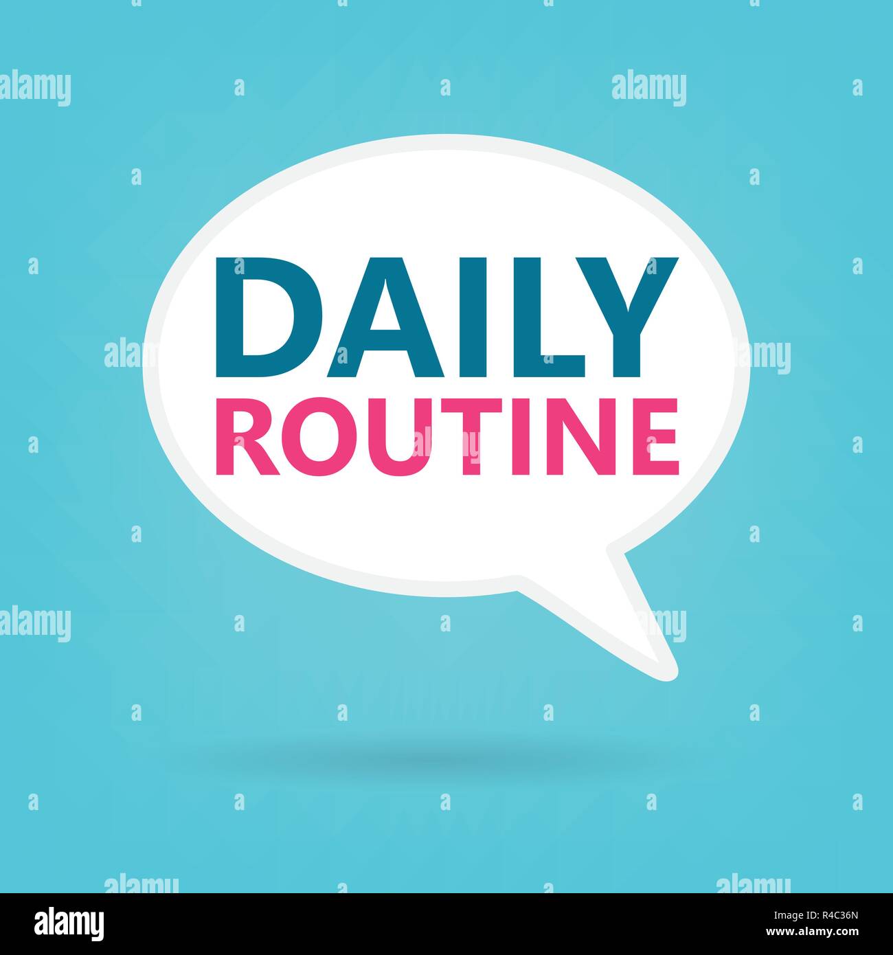 daily-routine-word-on-a-speech-bubble-vector-illustration-stock-vector