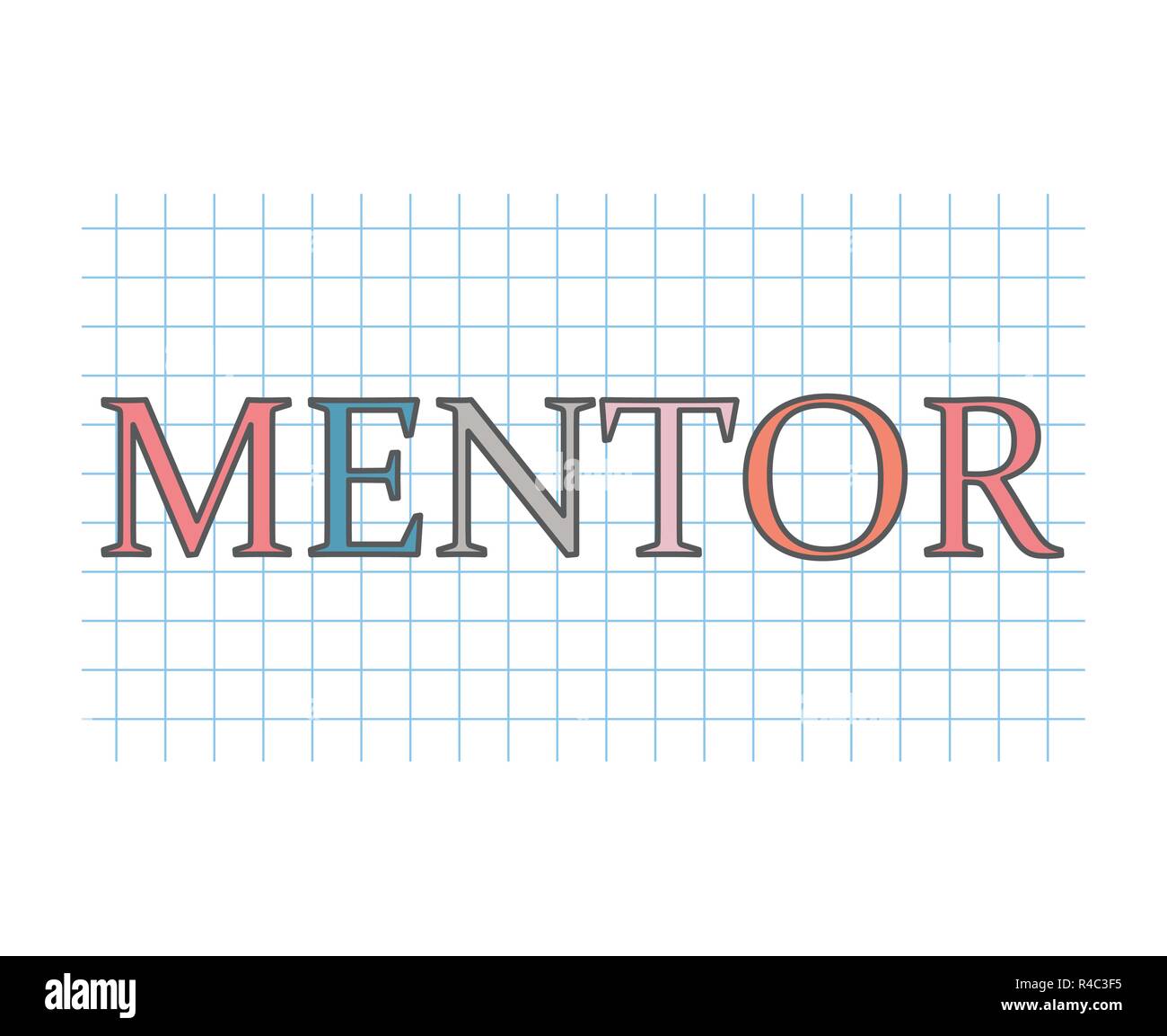 mentor word on checkered paper texture- vector Stock Image & Art - Alamy