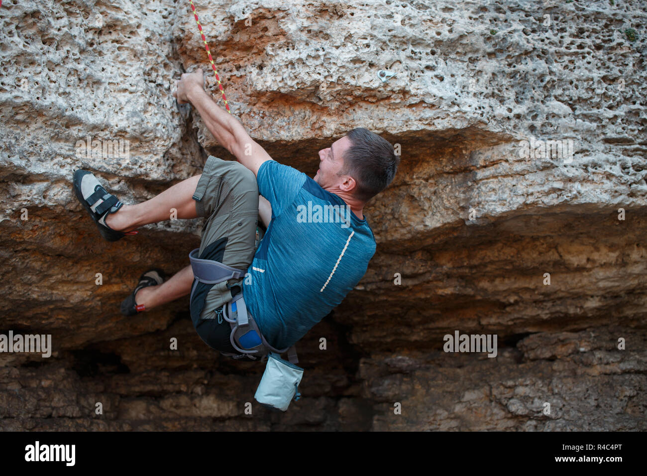 Photo from back of rock climber Stock Photo - Alamy