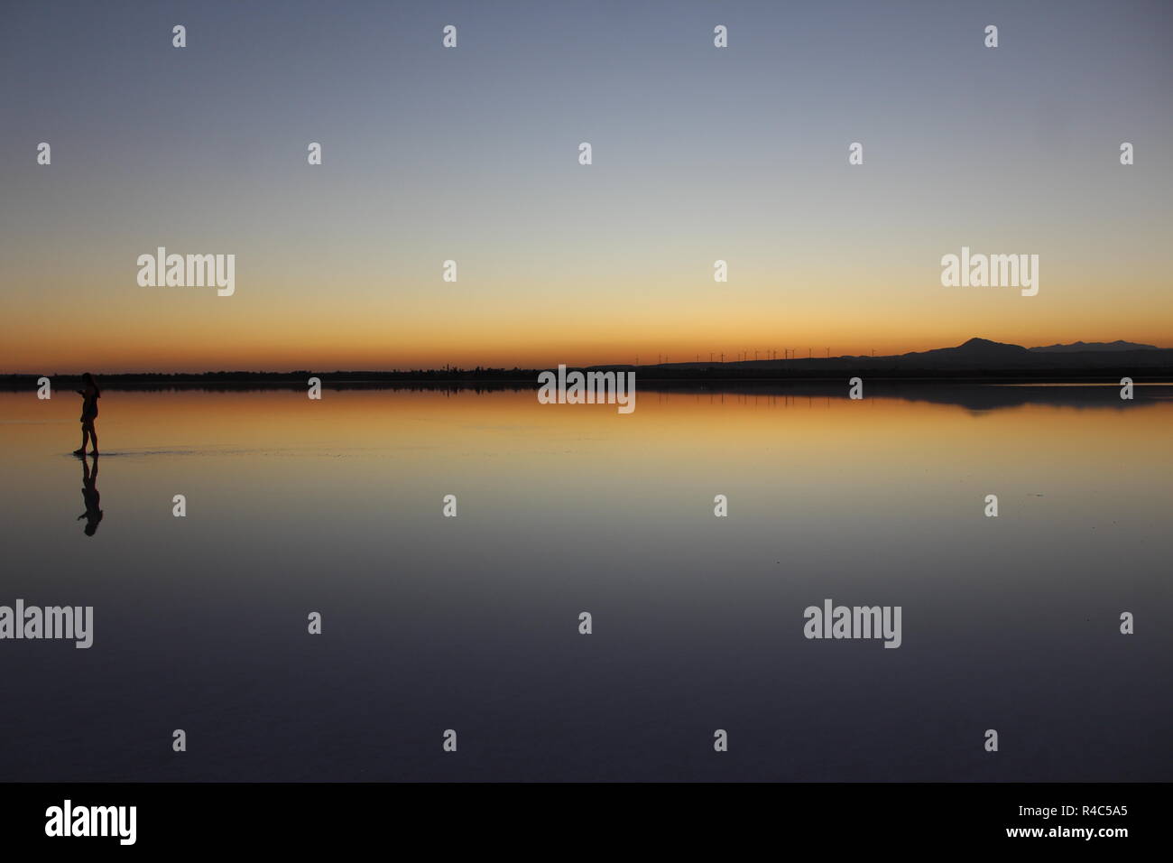 Afternoon at the salt-lake Stock Photo - Alamy