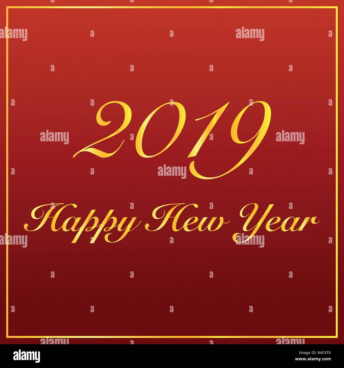 Happy New Year 2019 loading spark gold red vector logo icon Stock