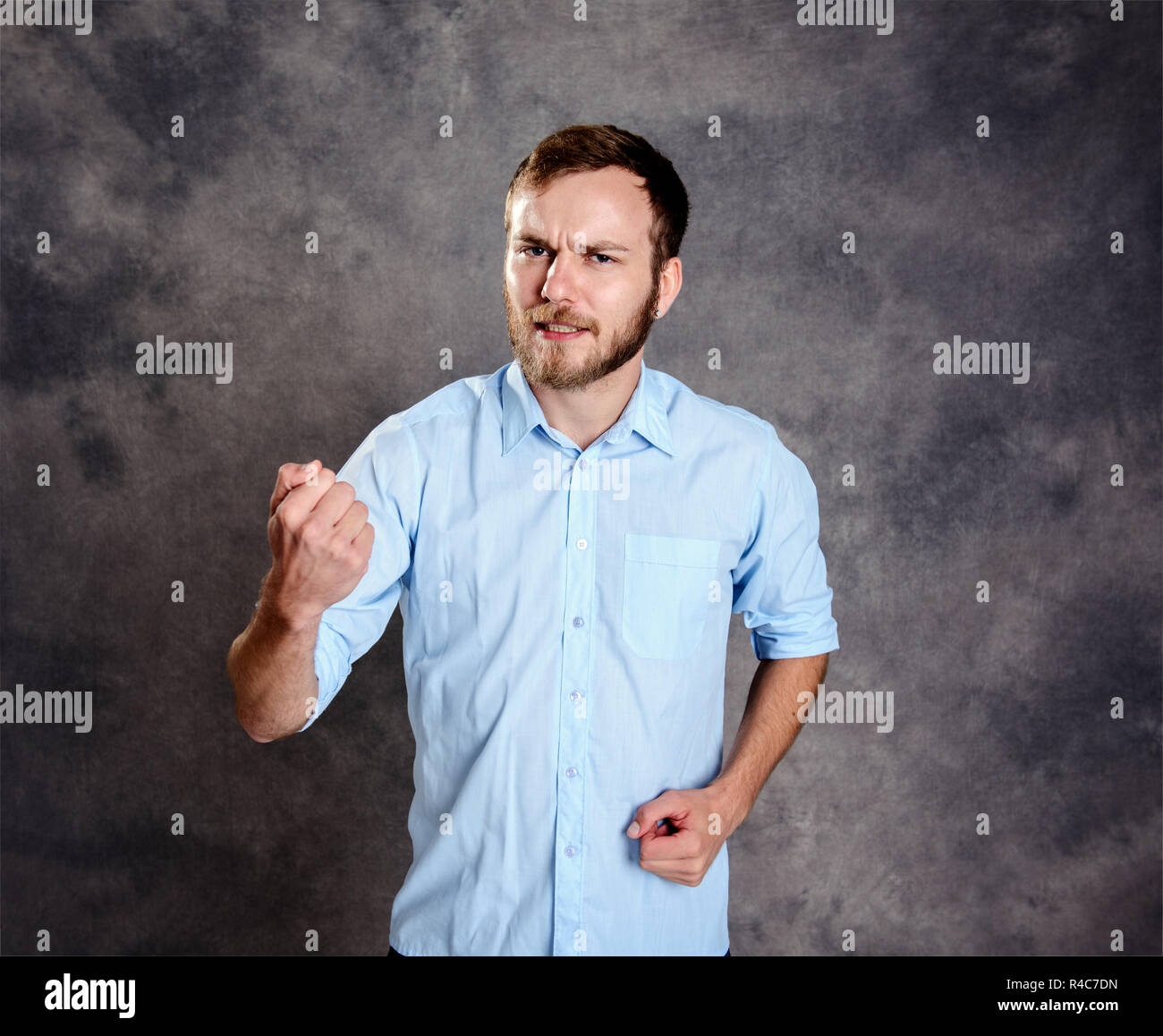 Portrait agressive bearded man hi-res stock photography and images - Alamy