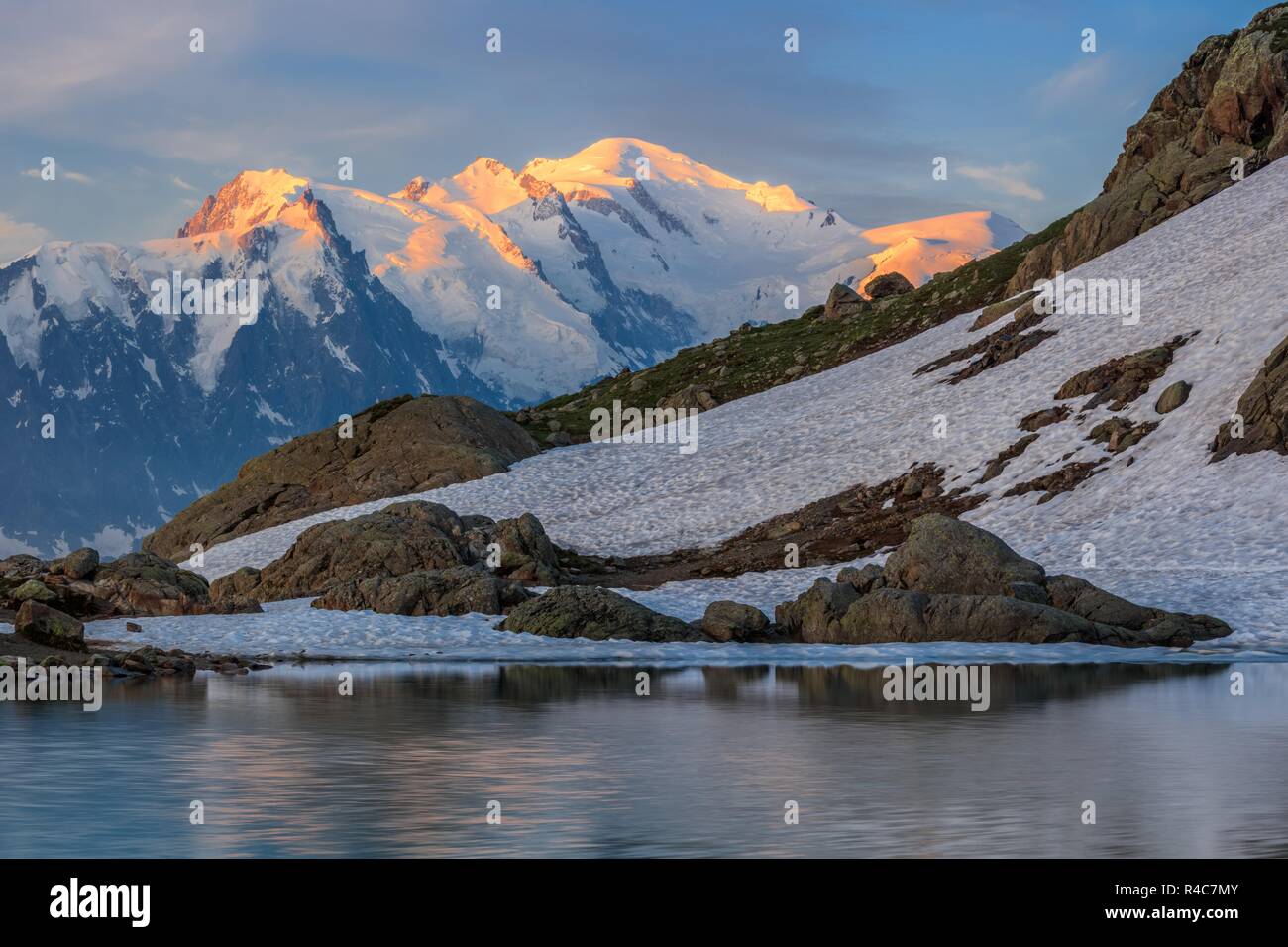 Mont Blanc massif in the French Alps Stock Photo - Alamy