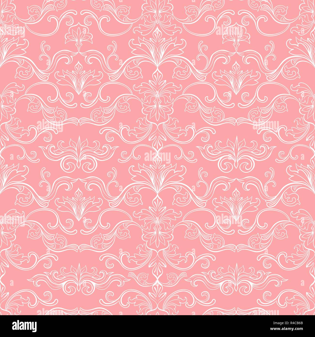 Damask Vector Seamless Pattern. Vintage Style Wallpaper, Carpet or