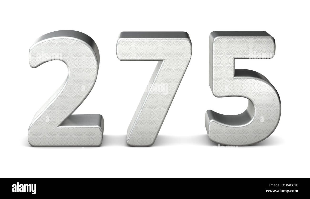 275 number 3d silver structure 3d rendering Stock Photo - Alamy