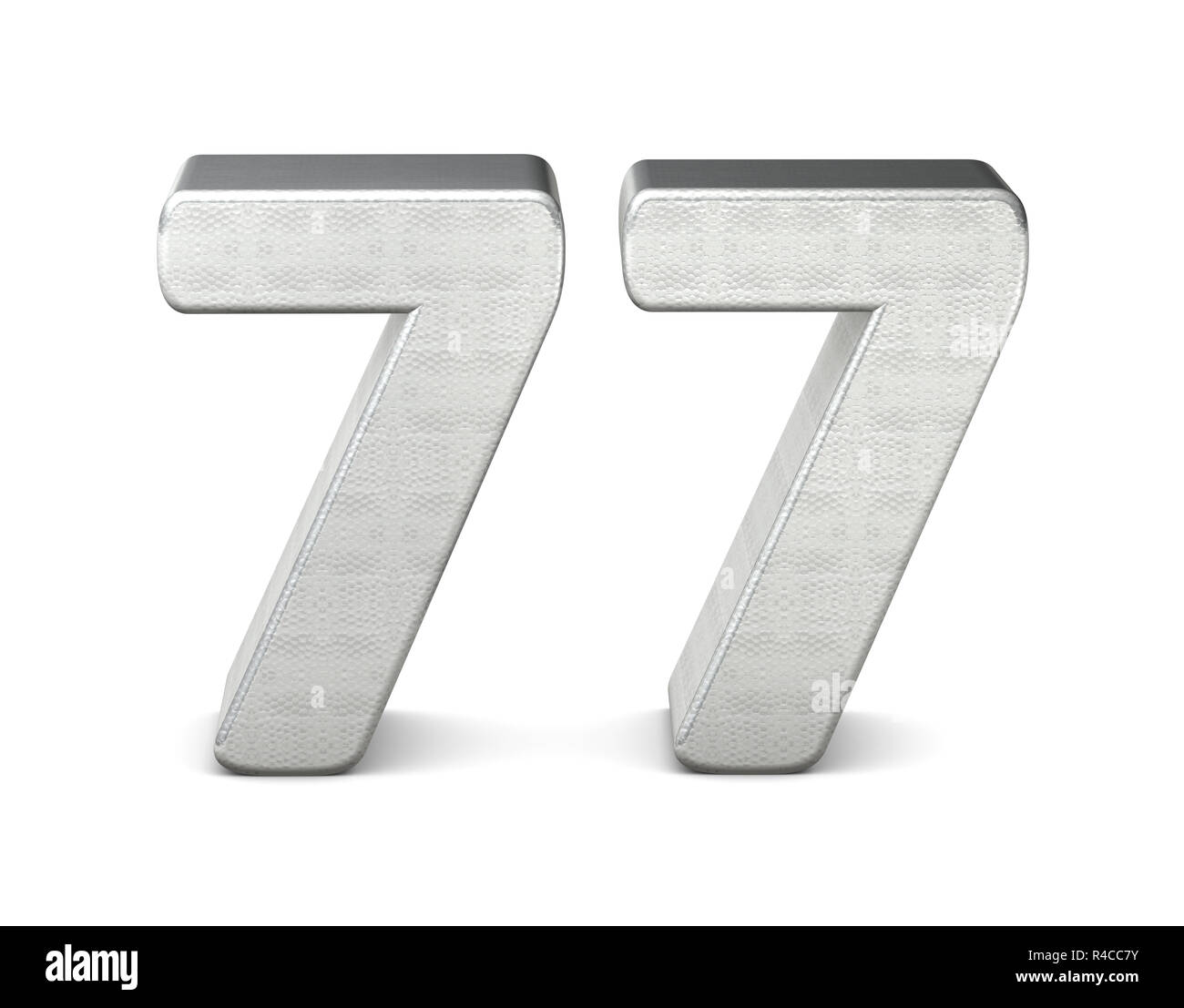 Numeral 77, Seventy Seven, Isolated on White Background, 3d Rend Stock  Illustration - Illustration of seventy, isolated: 87367883