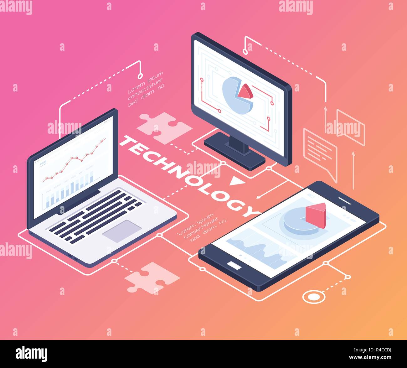 Digital technology - modern vector colorful isometric illustration ...