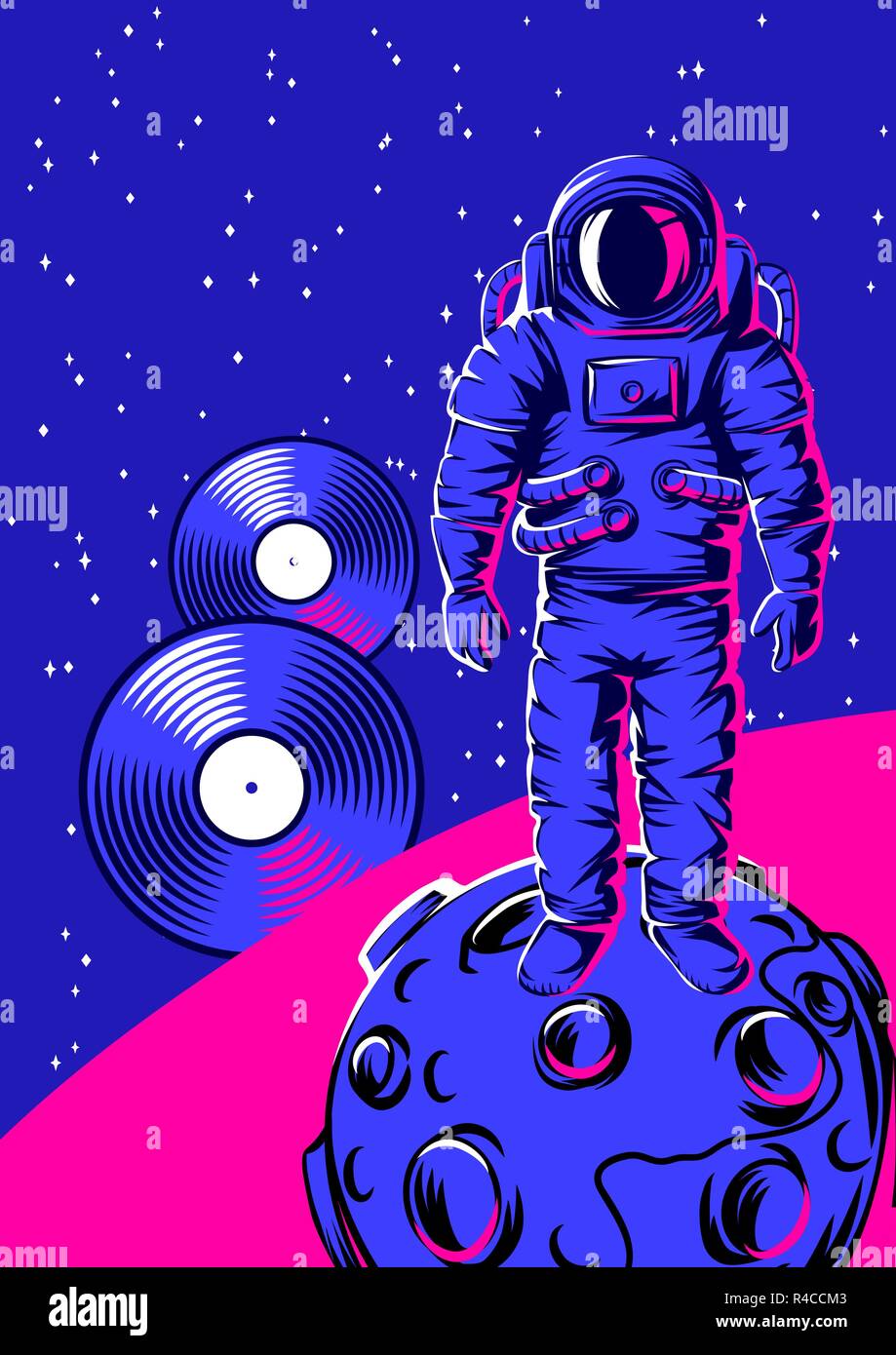 Illustration of astronaut on moon Stock Vector Image & Art Alamy