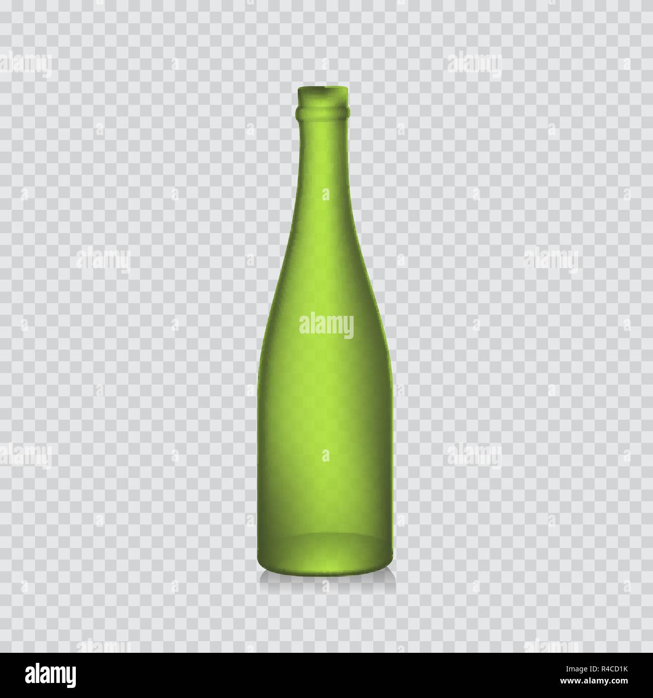 Naturalistic Empty champagne bottle without green labels. Vector illustration. EPS10 Stock Vector