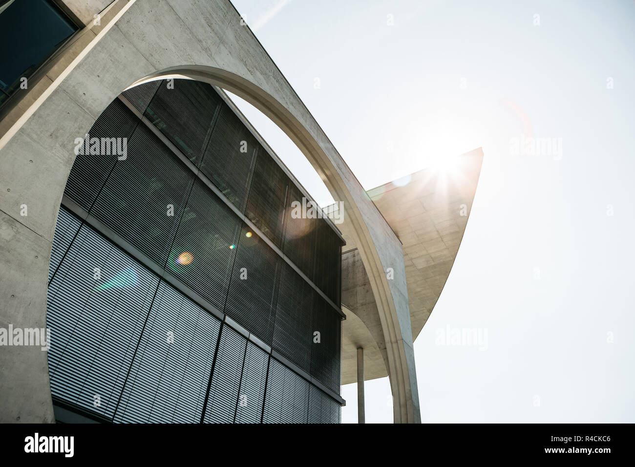 An alternative perspective on an administrative parliamentary building called the House of Mary Elizabeth Lueders in Berlin in Germany. Stock Photo