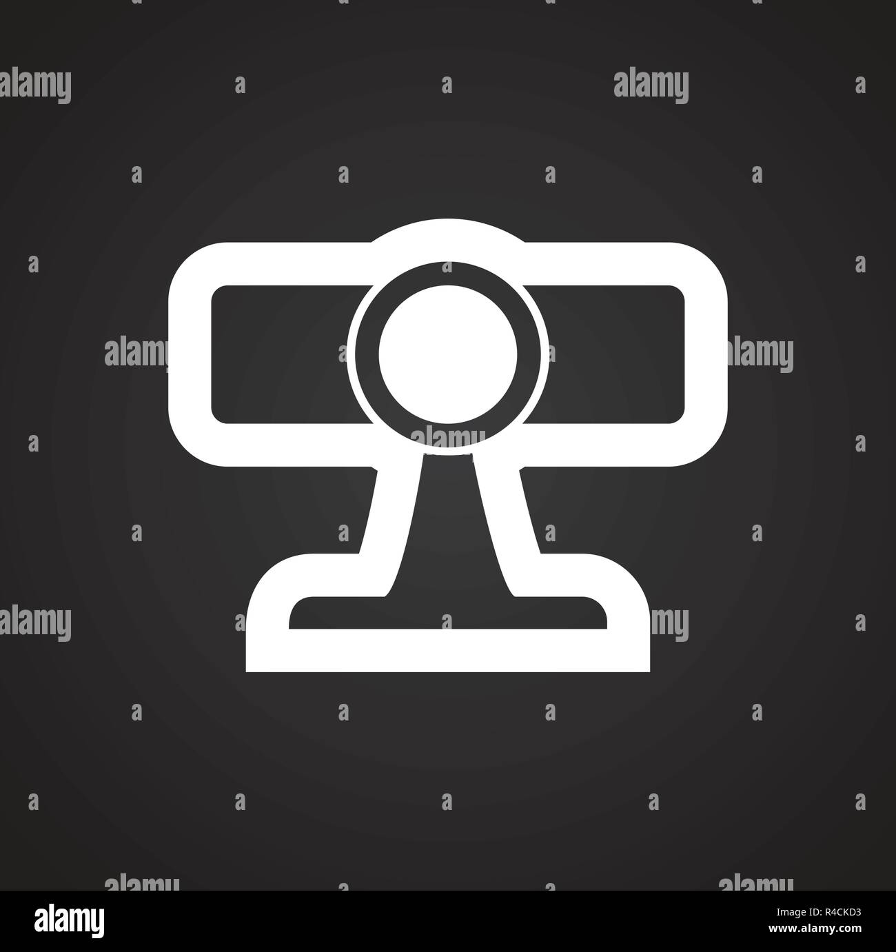 Digital projector on black background for graphic and web design, Modern simple vector sign. Internet concept. Trendy symbol for website design web button or mobile app. Stock Vector