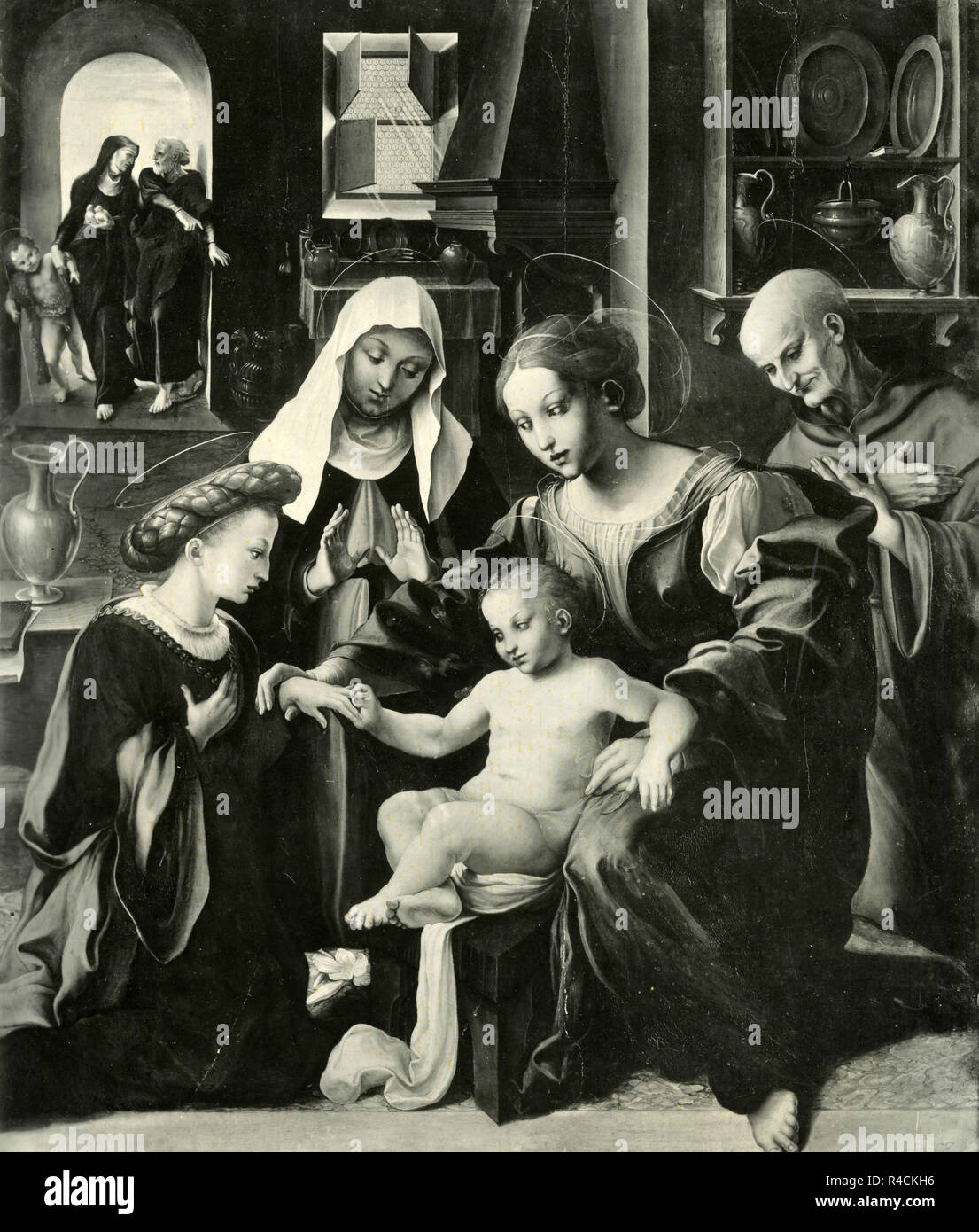 Mystic Marriage of St. Catherine, painting by Giovanni Antonio Bazzi ...