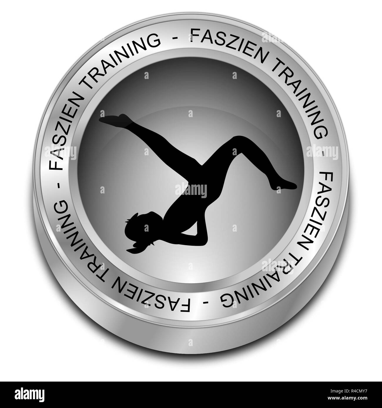 Fascia Training button - in german - 3D illustration Stock Photo